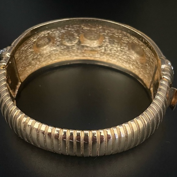 Christian Dior Yellow Gold Plated Bangle Bracelet Vintage - Picture 6 of 7